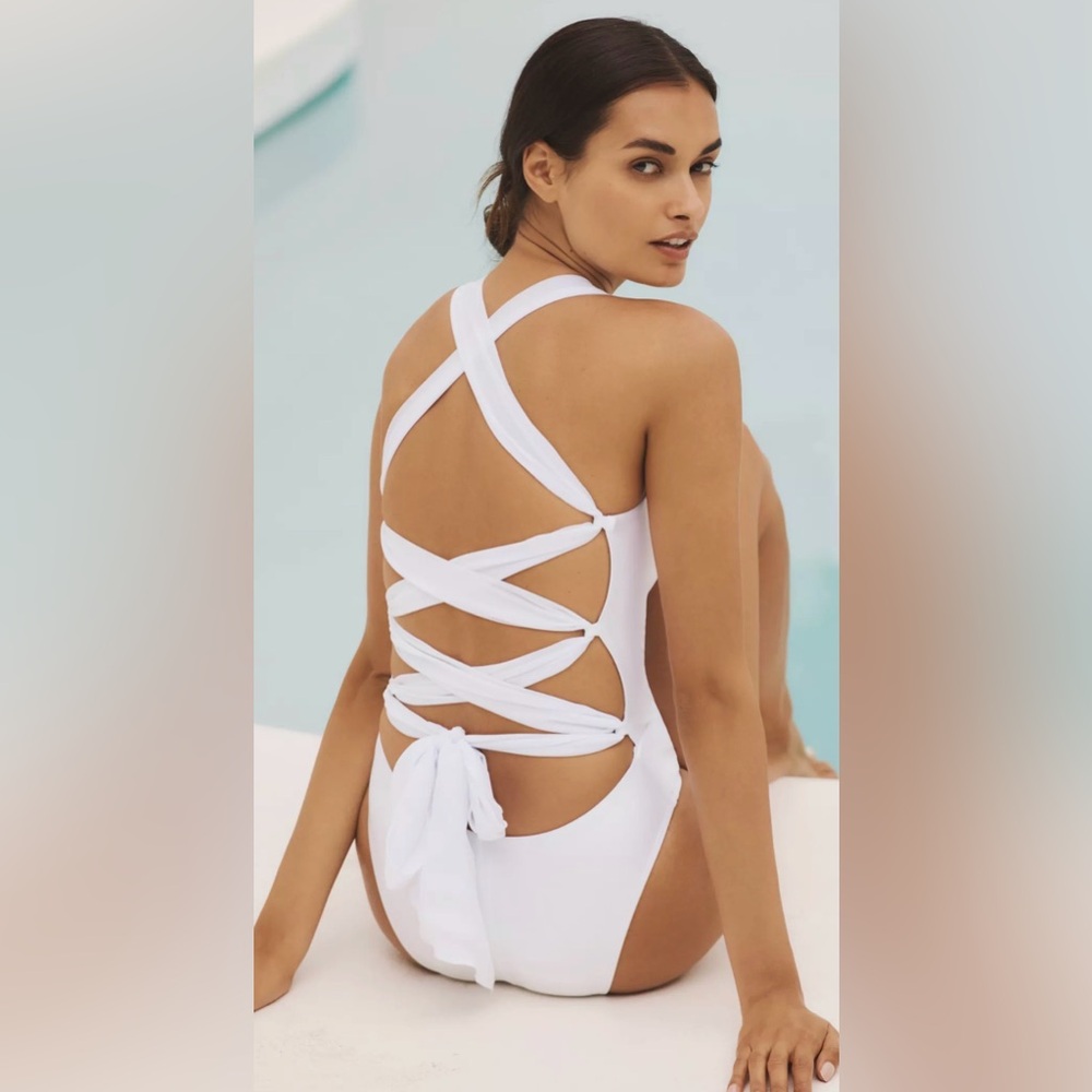 Dippin' Daisy's White Crisscross Back One Piece Swimsuit